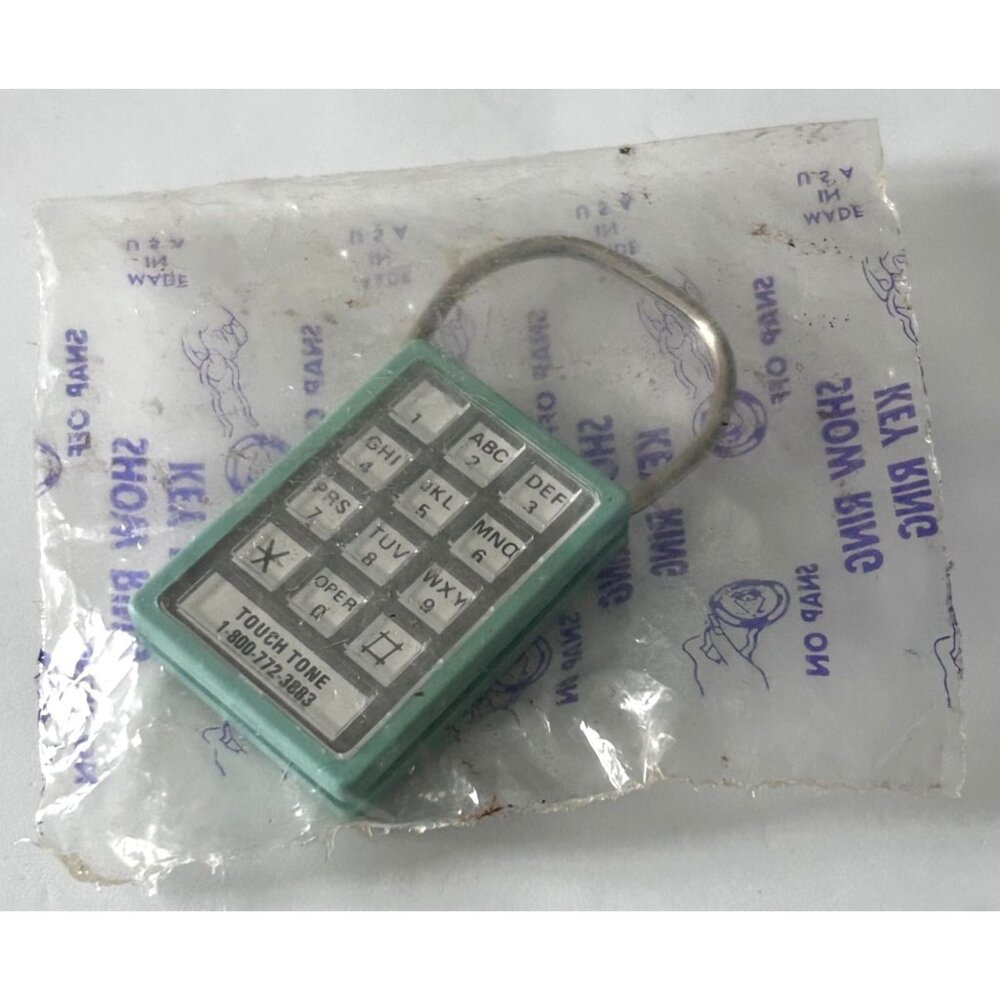 Vintage Peoples Bank Touch Tone Keyring Phone Dialer Collectible